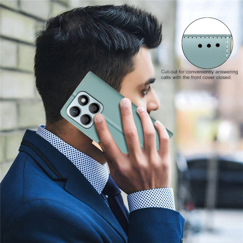 BINFEN COLOR BF33 For Honor X8b 4G Leather Case Splicing Color RFID Blocking Phone Cover