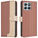 BINFEN COLOR BF33 For Honor X8b 4G Leather Case Splicing Color RFID Blocking Phone Cover