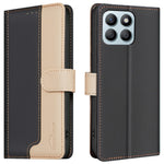 BINFEN COLOR BF33 For Honor X8b 4G Leather Case Splicing Color RFID Blocking Phone Cover