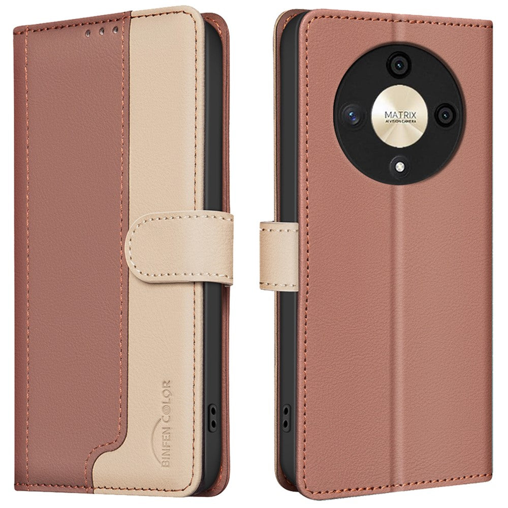 BINFEN COLOR BF33 For Honor Magic6 Lite 5G / X9b 5G Leather Case RFID Blocking Card Slots