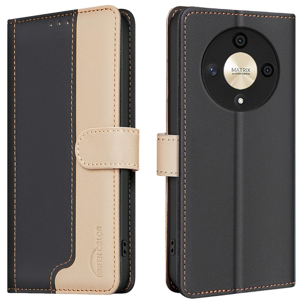 BINFEN COLOR BF33 For Honor Magic6 Lite 5G / X9b 5G Leather Case RFID Blocking Card Slots