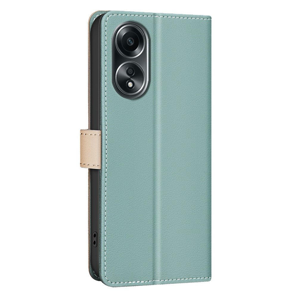 BINFEN COLOR BF33 For Oppo A58 4G Case Splicing Color Wallet Leather Cover