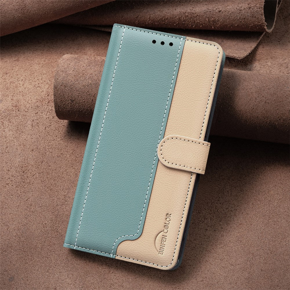 BINFEN COLOR BF33 For Oppo A58 4G Case Splicing Color Wallet Leather Cover