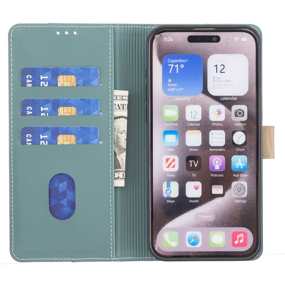 BINFEN COLOR BF33 For Oppo A58 4G Case Splicing Color Wallet Leather Cover