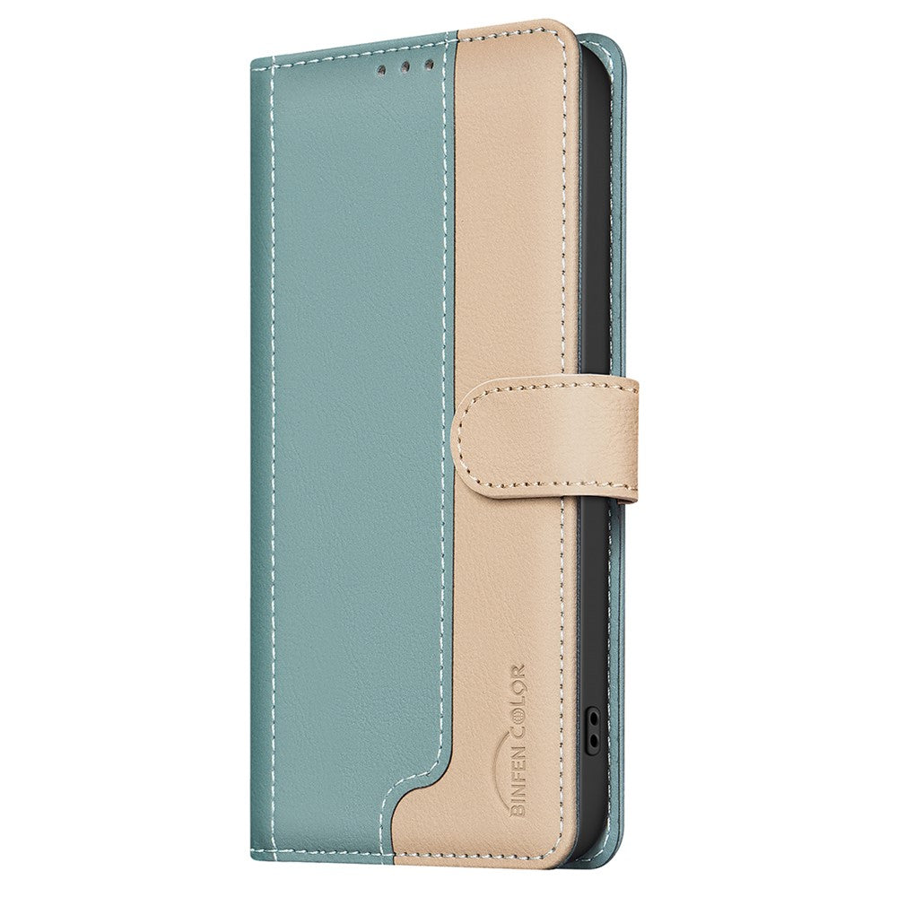 BINFEN COLOR BF33 For Oppo A58 4G Case Splicing Color Wallet Leather Cover