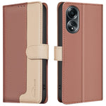 BINFEN COLOR BF33 For Oppo A58 4G Case Splicing Color Wallet Leather Cover