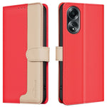 BINFEN COLOR BF33 For Oppo A58 4G Case Splicing Color Wallet Leather Cover
