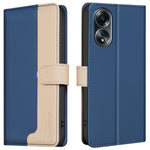 BINFEN COLOR BF33 For Oppo A58 4G Case Splicing Color Wallet Leather Cover