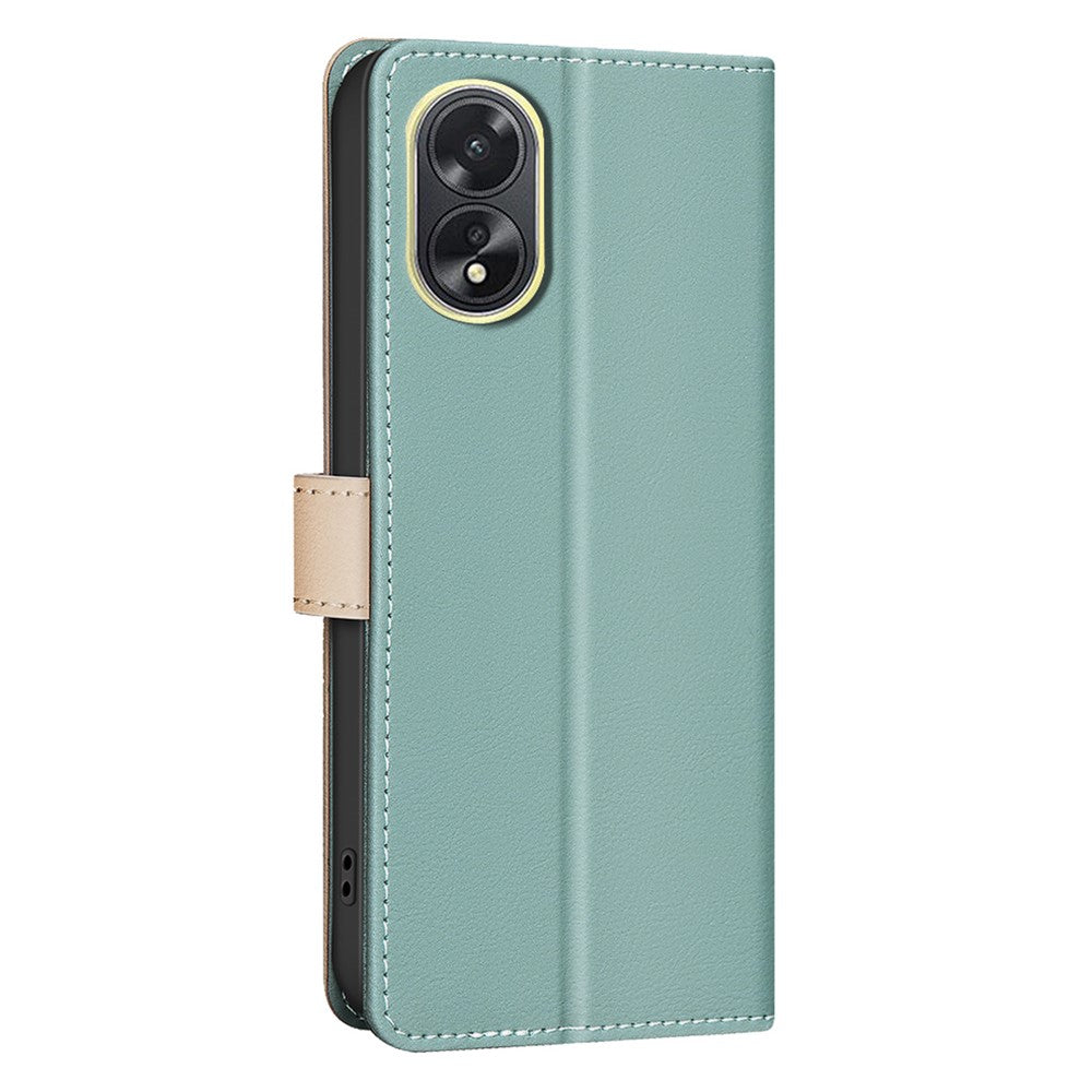 BINFEN COLOR BF33 For Oppo A18 4G / A38 4G Leather Case Stand RFID Blocking Card Slots