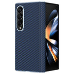 For Samsung Galaxy Z Fold4 5G Case Carbon Fiber Texture Leather Hard PC Phone Cover