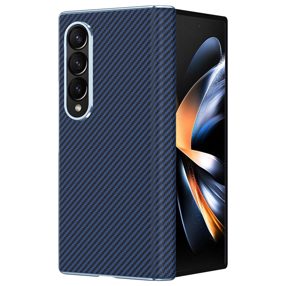 For Samsung Galaxy Z Fold4 5G Case Carbon Fiber Texture Leather Hard PC Phone Cover
