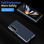 For Samsung Galaxy Z Fold4 5G Case Carbon Fiber Texture Leather Hard PC Phone Cover