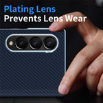 For Samsung Galaxy Z Fold4 5G Case Carbon Fiber Texture Leather Hard PC Phone Cover