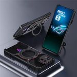 For Asus ROG Phone 8 5G / 8 Pro 5G Bumper Case Frameless Magnetic Kickstand Metal Phone Cover