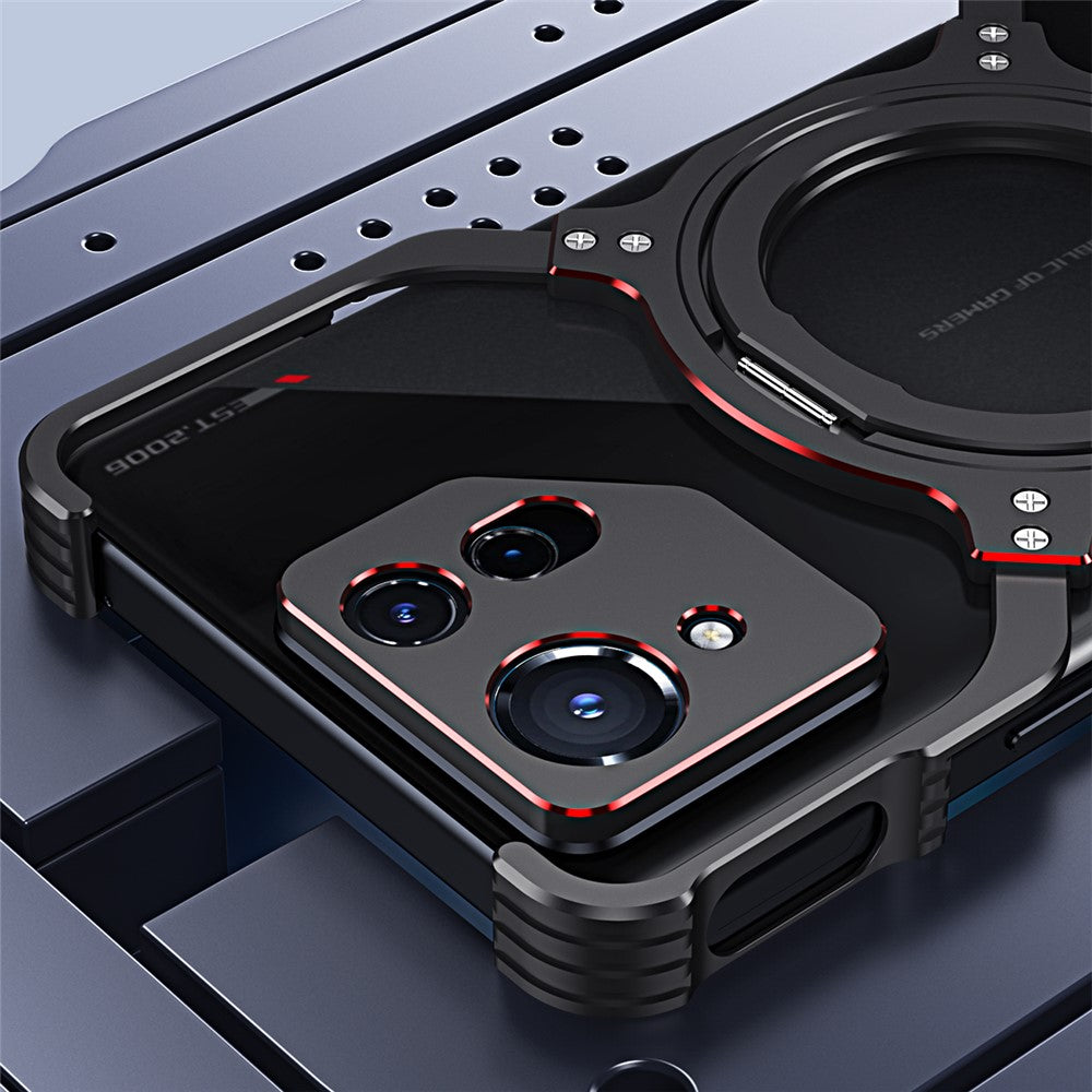 For Asus ROG Phone 8 5G / 8 Pro 5G Bumper Case Frameless Magnetic Kickstand Metal Phone Cover