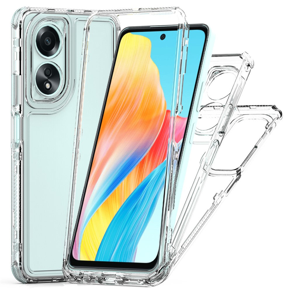 Oppo A58 4G-skal i akryl+TPU med hög transparens