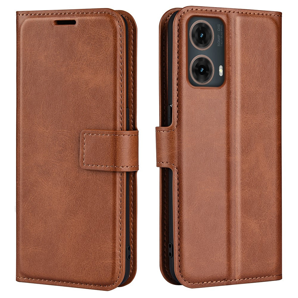 Til Motorola Moto G85 5G / S50 Neo 5G Læderetui Kalvetekstur Stativ Telefoncover