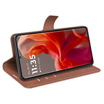 Til Motorola Moto G85 5G / S50 Neo 5G Læderetui Kalvetekstur Stativ Telefoncover
