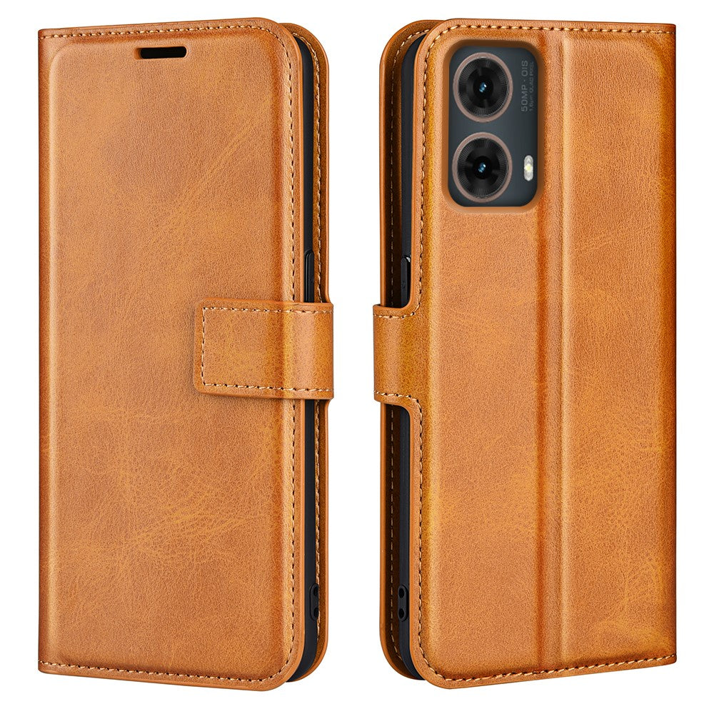 Til Motorola Moto G85 5G / S50 Neo 5G Læderetui Kalvetekstur Stativ Telefoncover