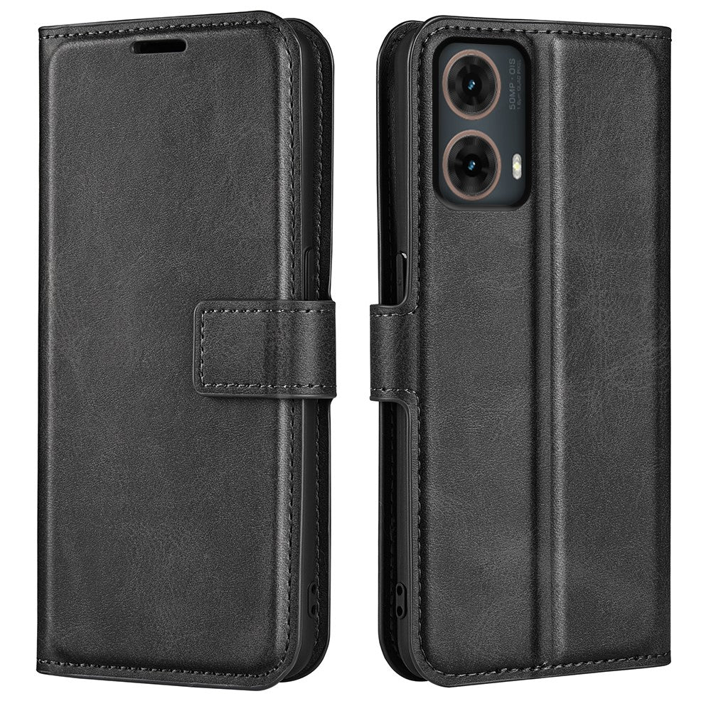 Til Motorola Moto G85 5G / S50 Neo 5G Læderetui Kalvetekstur Stativ Telefoncover