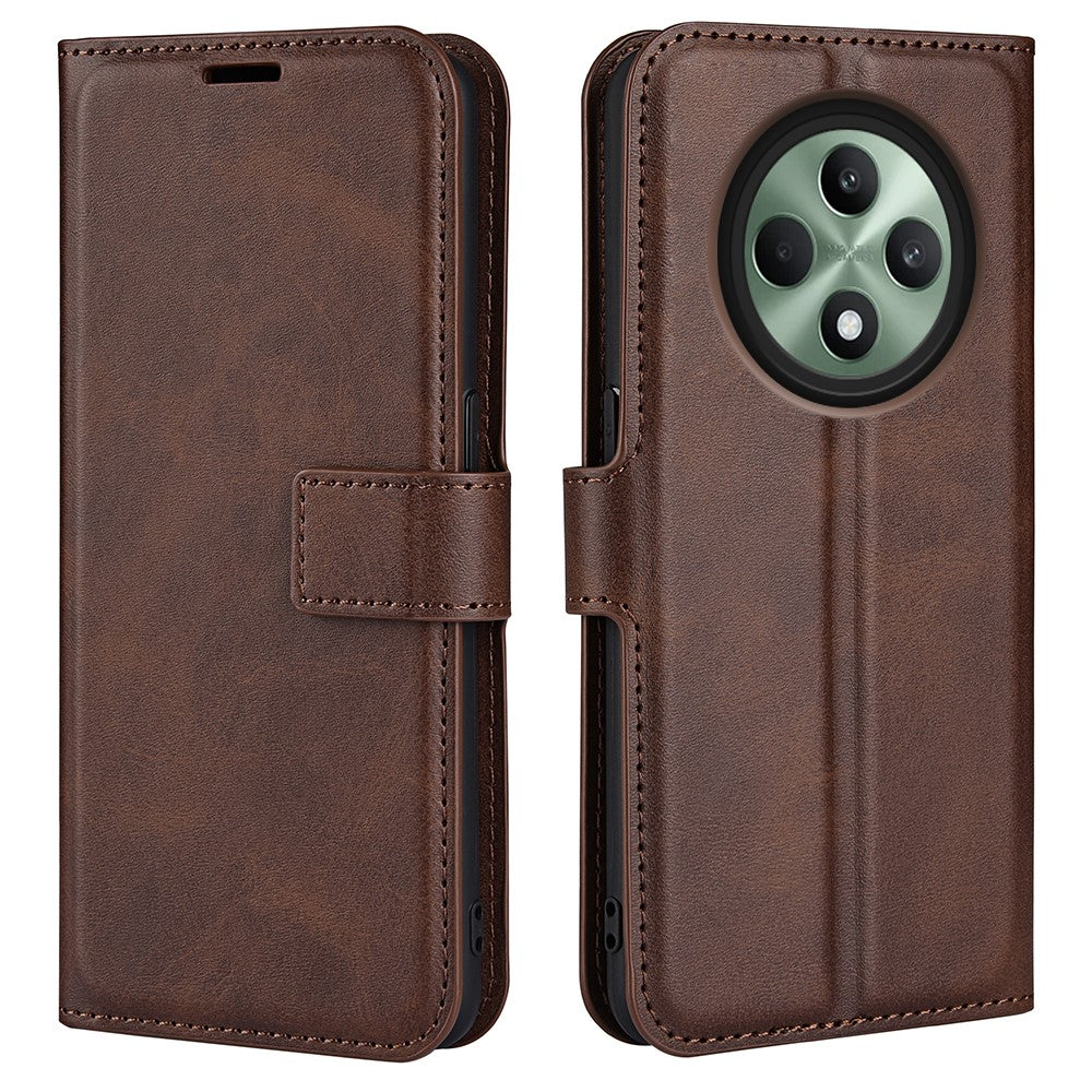 For Oppo Reno12 F 5G Stand Case Calf Texture Shockproof Leather Phone Cover