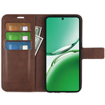 For Oppo Reno12 F 5G Stand Case Calf Texture Shockproof Leather Phone Cover
