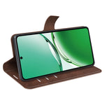 For Oppo Reno12 F 5G Stand Case Calf Texture Shockproof Leather Phone Cover