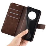 For Oppo Reno12 F 5G Stand Case Calf Texture Shockproof Leather Phone Cover