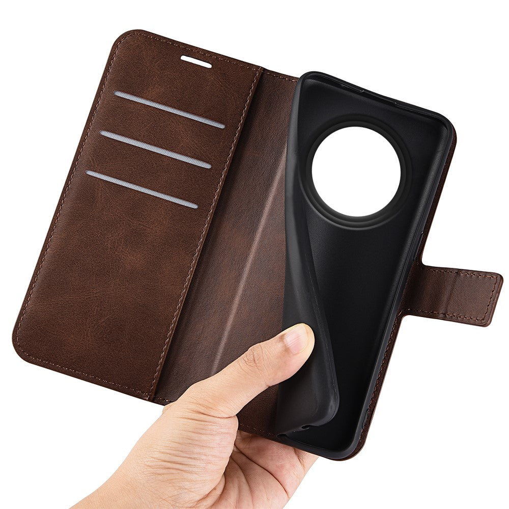 For Oppo Reno12 F 5G Stand Case Calf Texture Shockproof Leather Phone Cover