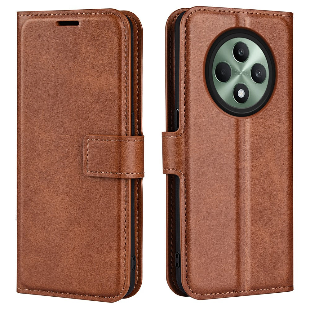 For Oppo Reno12 F 5G Stand Case Calf Texture Shockproof Leather Phone Cover