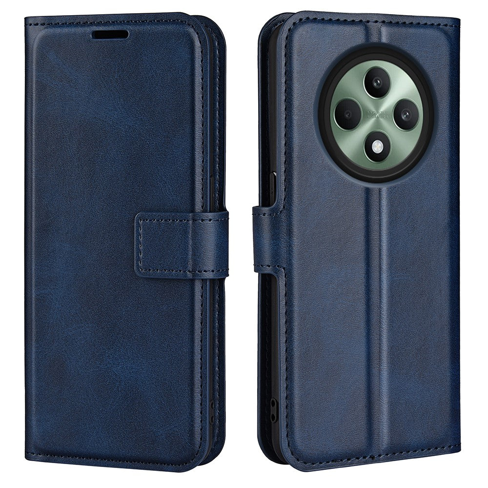 For Oppo Reno12 F 5G Stand Case Calf Texture Shockproof Leather Phone Cover
