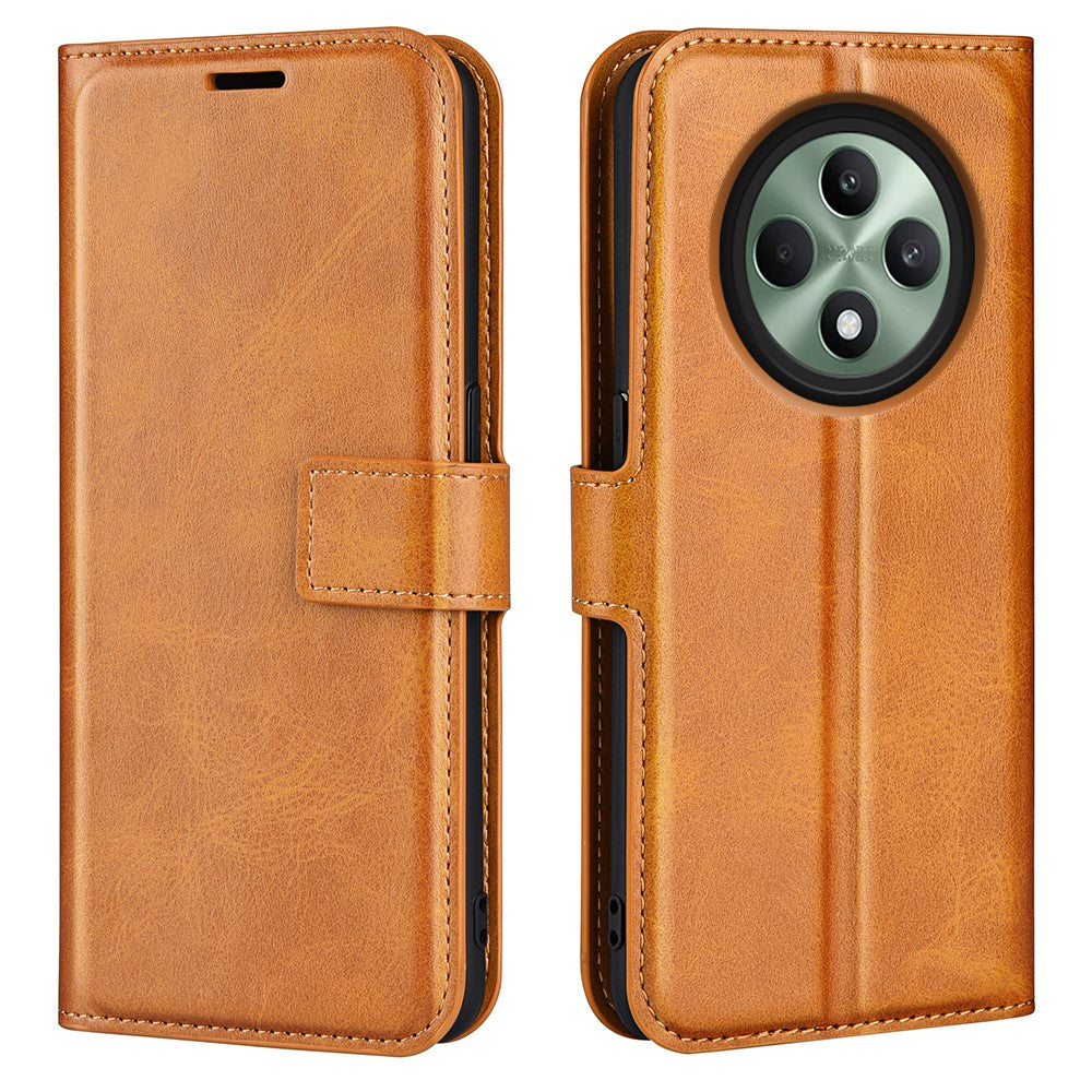 For Oppo Reno12 F 5G Stand Case Calf Texture Shockproof Leather Phone Cover