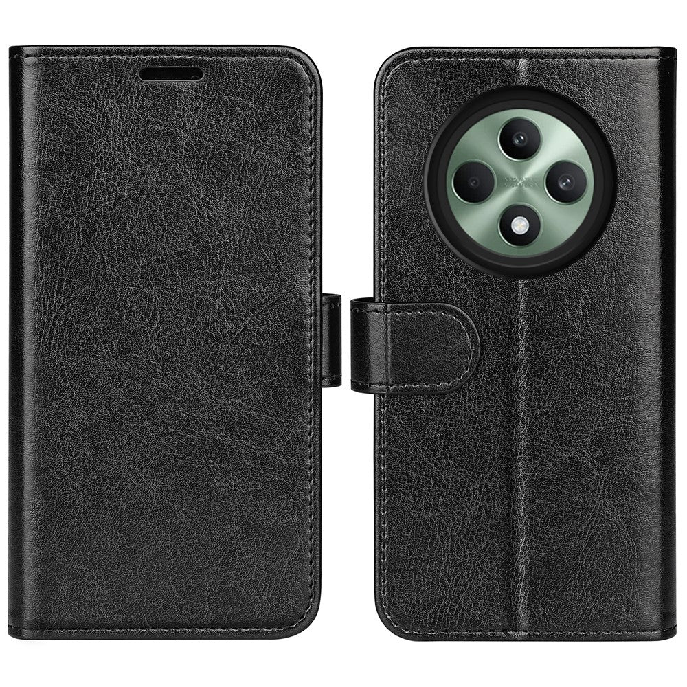 Oppo Reno12 F 5G-skal Crazy Horse Texture Läder Stativ mobilskal med Plånbok