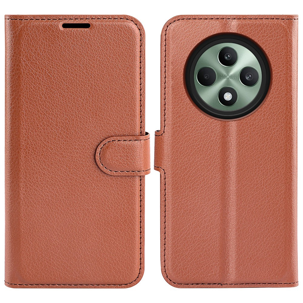 For Oppo Reno12 F 5G Phone Case Litchi Texture Anti-Drop Leather Wallet Cover