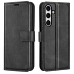 Til Samsung Galaxy S24 FE Stativetui Kalvetekstur Ridsefri Læder Telefoncover