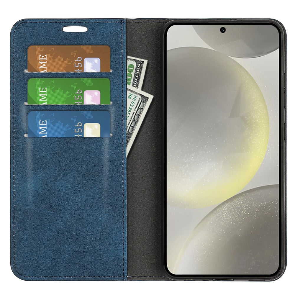 Til Samsung Galaxy S24 FE Etui, Hudvenligt, Faldbeskyttende Læderpung Telefoncover