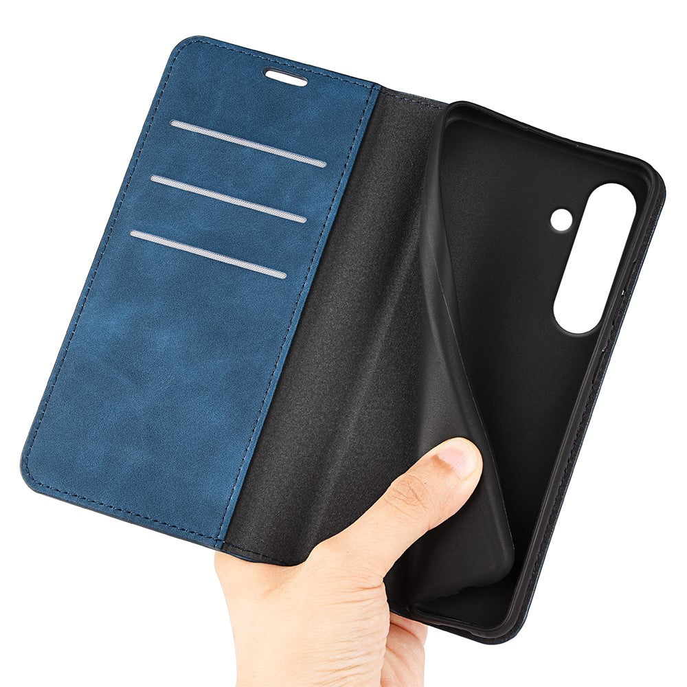 Til Samsung Galaxy S24 FE Etui, Hudvenligt, Faldbeskyttende Læderpung Telefoncover