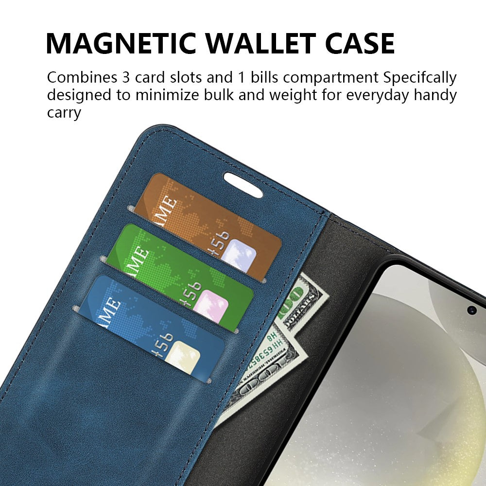 For Samsung Galaxy S24 FE Case Skin-Touch Drop-Proof Leather Wallet Phone Cover