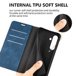For Samsung Galaxy S24 FE Case Skin-Touch Drop-Proof Leather Wallet Phone Cover
