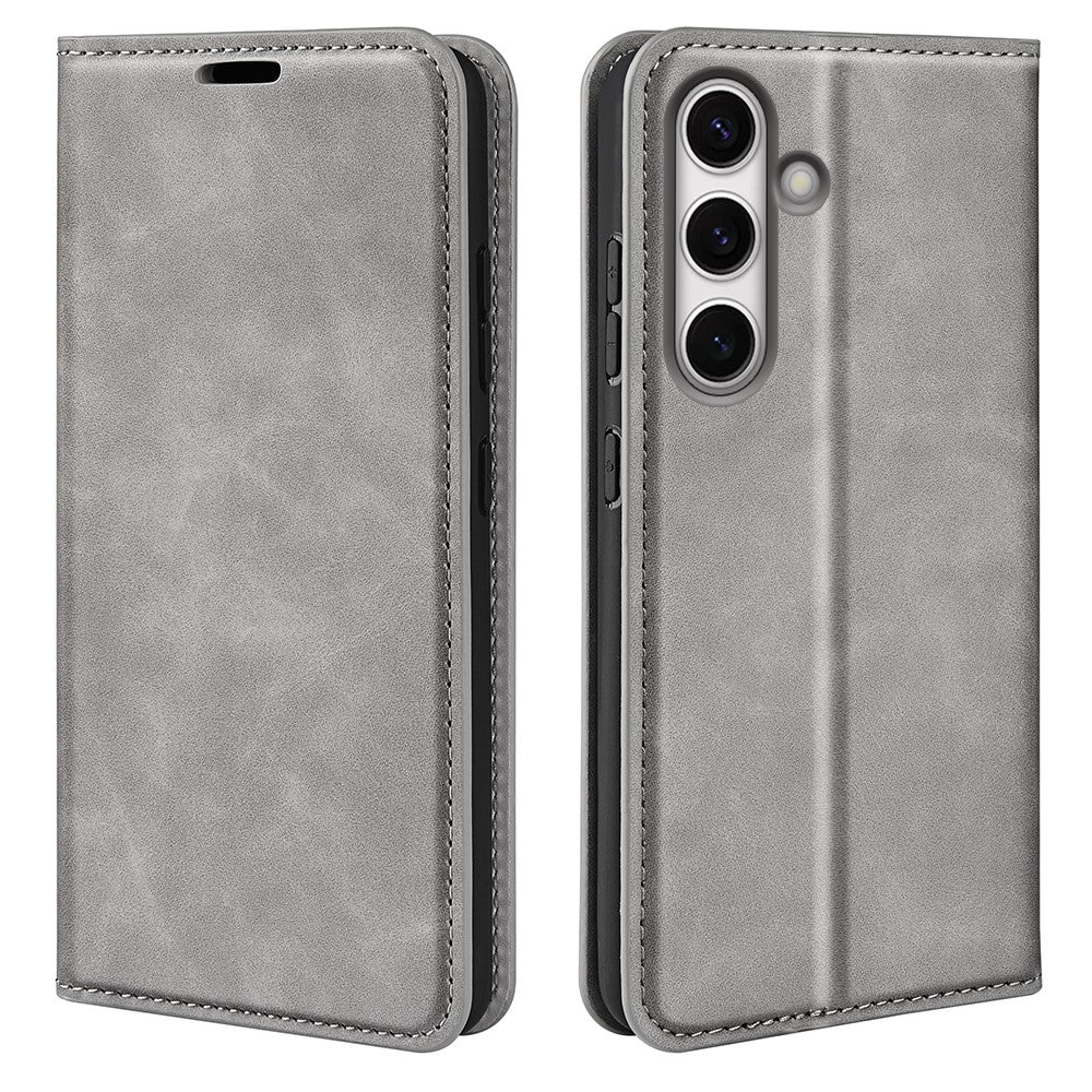Til Samsung Galaxy S24 FE Etui, Hudvenligt, Faldbeskyttende Læderpung Telefoncover