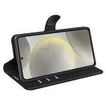 Til Samsung Galaxy S24 FE Pung Telefoncover Litchi Tekstur Anti-Tab Læder Folio Flip Cover