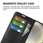 Til Samsung Galaxy S24 FE Pung Telefoncover Litchi Tekstur Anti-Tab Læder Folio Flip Cover