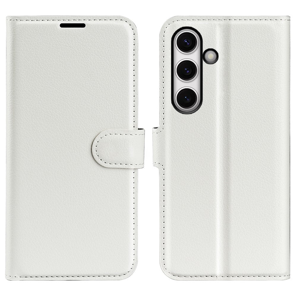 For Samsung Galaxy S24 FE Wallet Phone Case Litchi Texture Anti-Drop Leather Folio Flip Cover