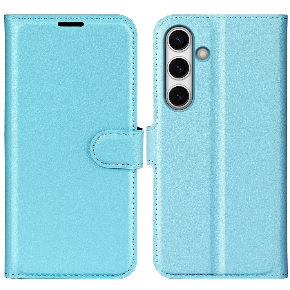 For Samsung Galaxy S24 FE Wallet Phone Case Litchi Texture Anti-Drop Leather Folio Flip Cover