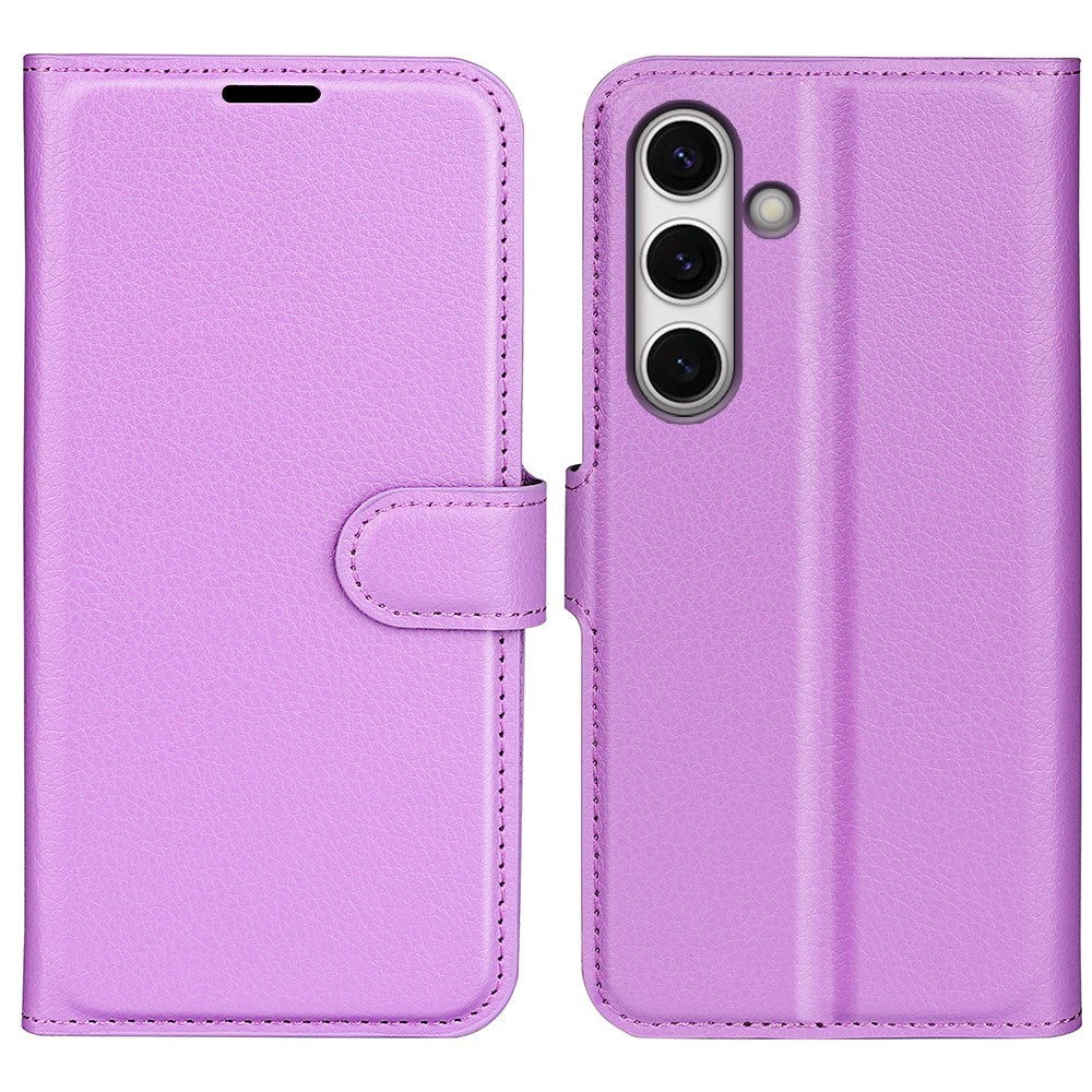 Til Samsung Galaxy S24 FE Pung Telefoncover Litchi Tekstur Anti-Tab Læder Folio Flip Cover