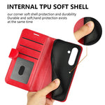 Til Samsung Galaxy S24 FE Etui Crazy Horse Tekstur Læder Stand Telefoncover med Pung