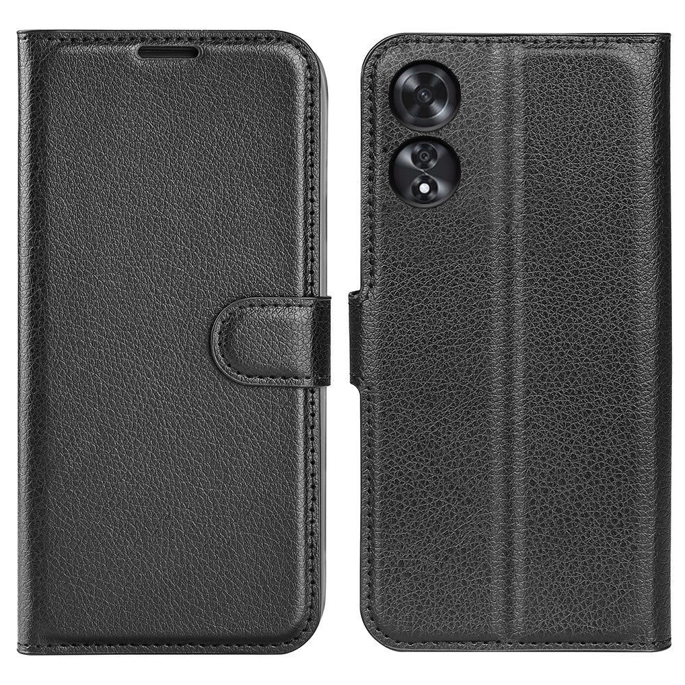 For Oppo A60 4G Case Anti-Drop Litchi Texture Leather Wallet Phone Cover