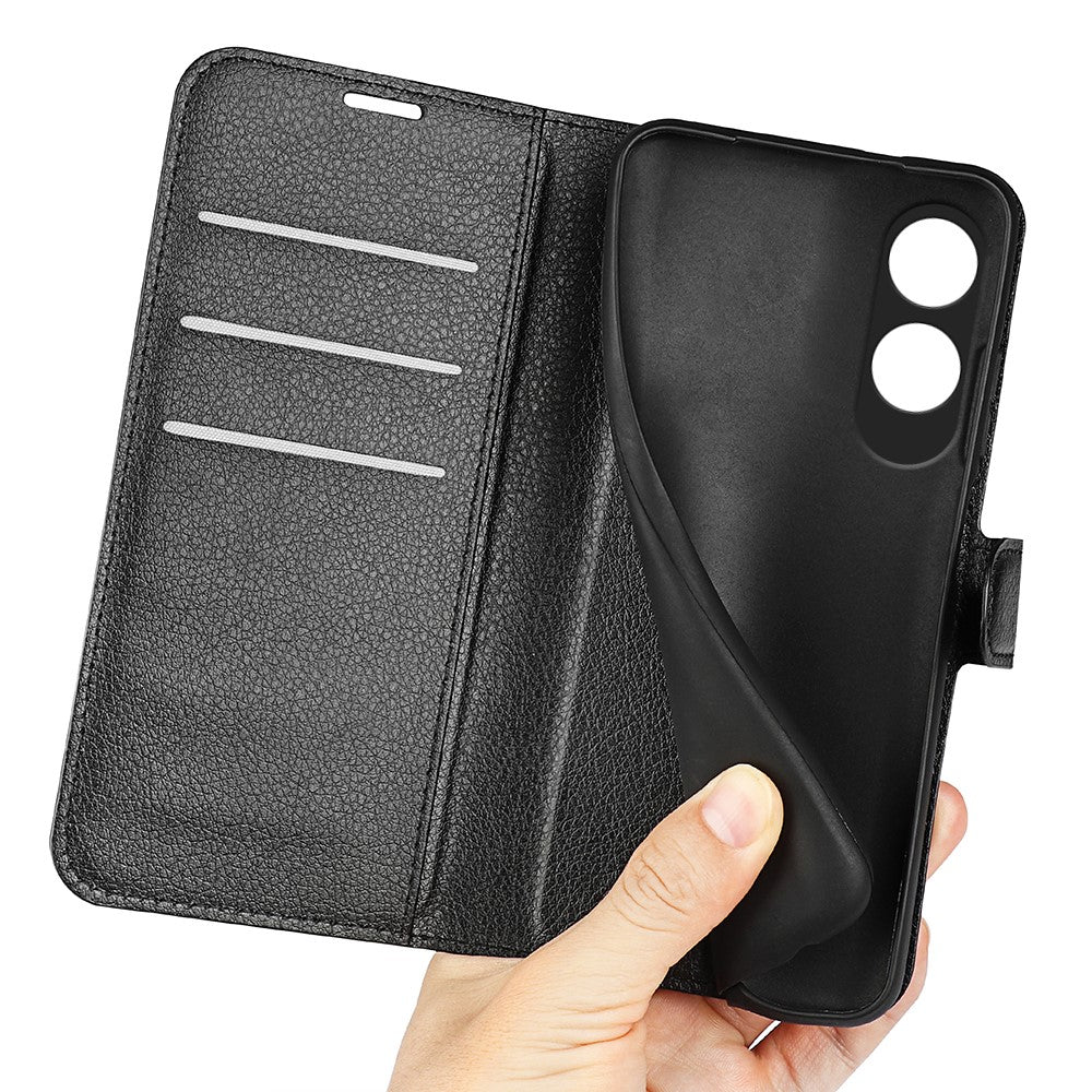 For Oppo A60 4G Case Anti-Drop Litchi Texture Leather Wallet Phone Cover