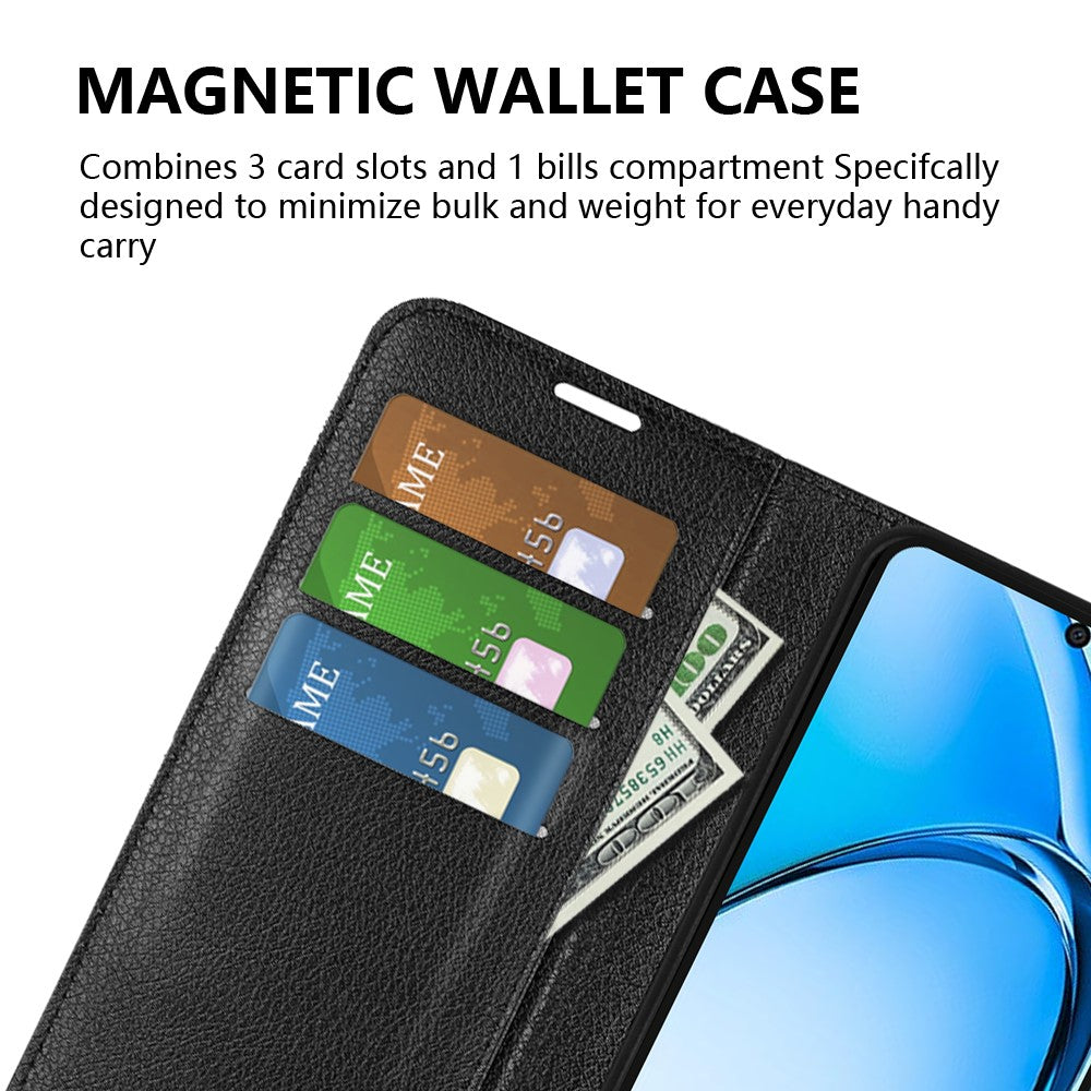 For Oppo A60 4G Case Anti-Drop Litchi Texture Leather Wallet Phone Cover