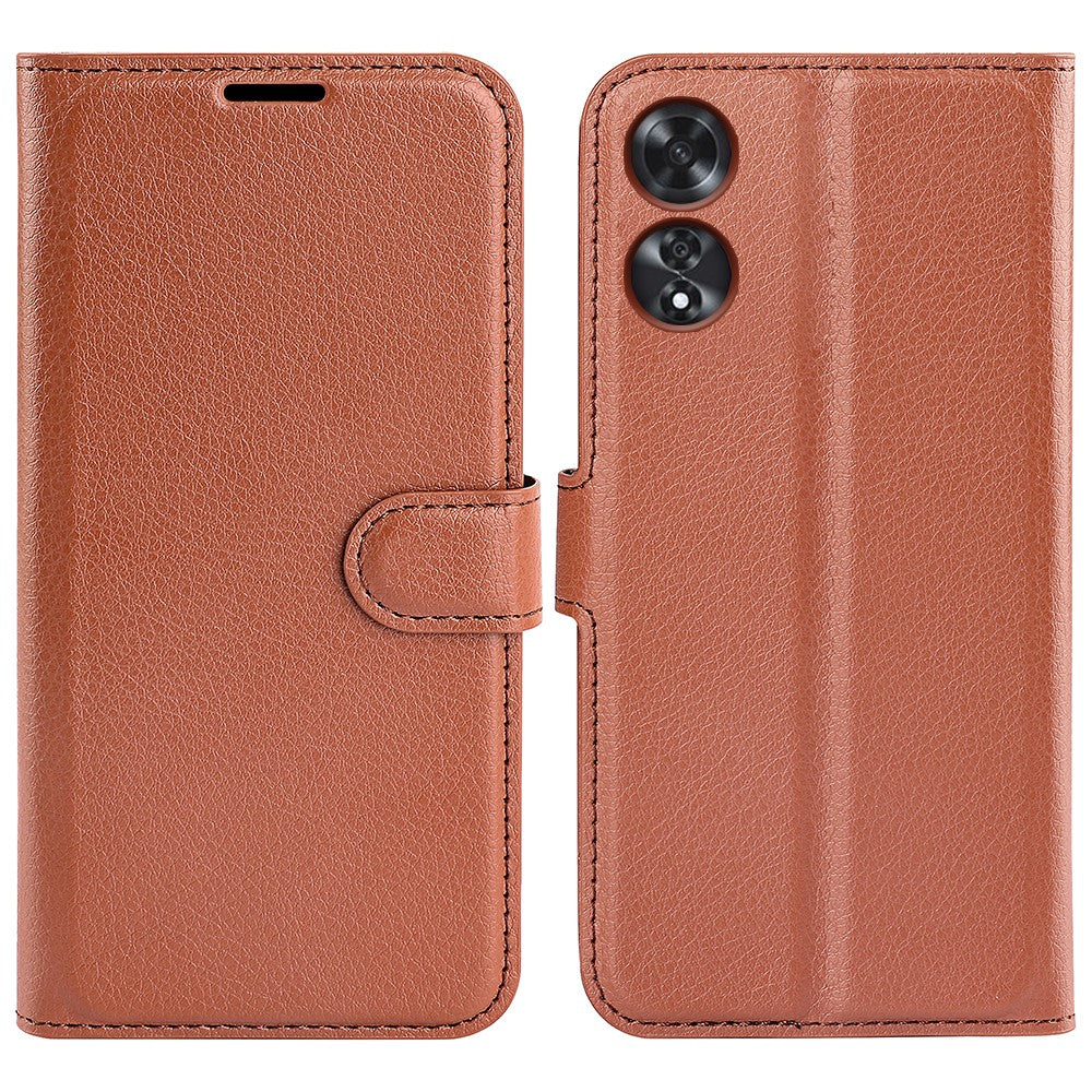 For Oppo A60 4G Case Anti-Drop Litchi Texture Leather Wallet Phone Cover